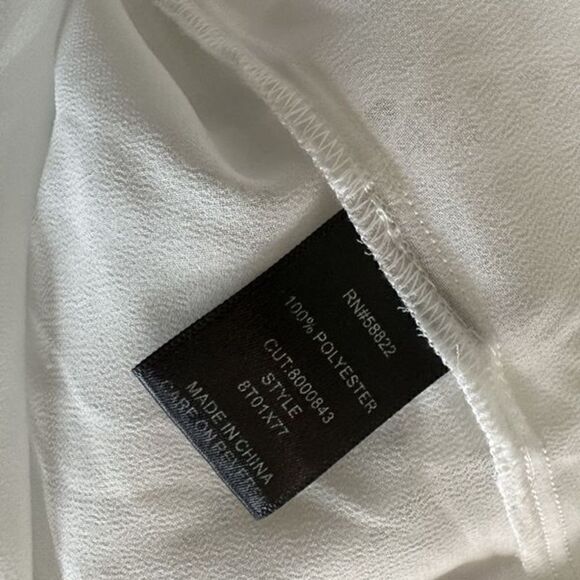 White Flowy Tiered Sheer Layered Bohemian Top M - Picture 3 of 11